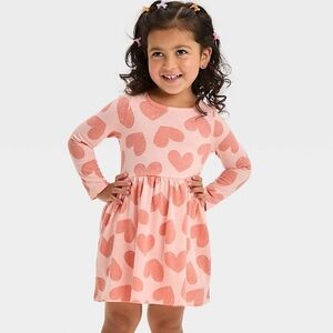 Heart Pattern Kids Dress Size 4T